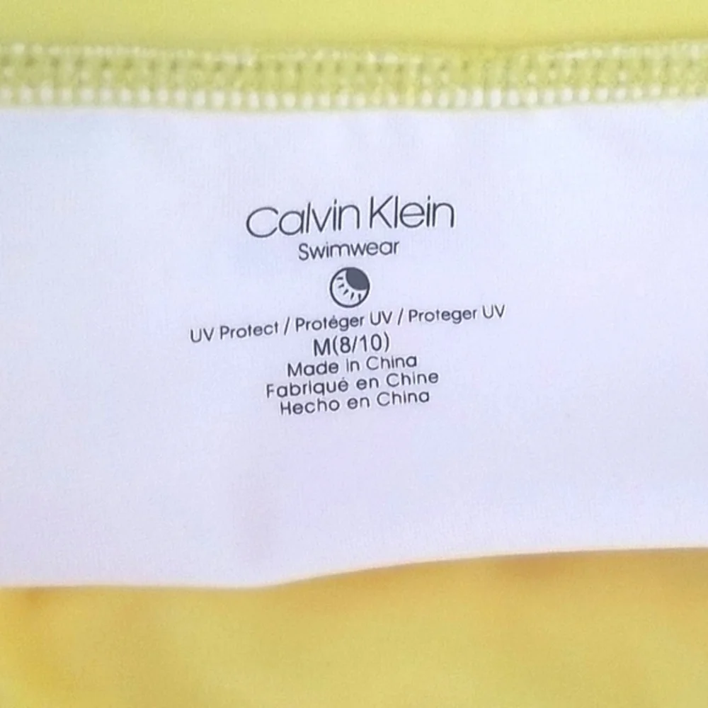 Calvin Klein Girls Swimsuit 2 Piece Bikini Yellow Size 8 - 10